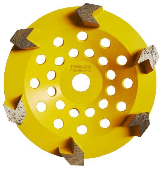 25 Grit Yellow 7" 178mm x 6 Arrow Seg