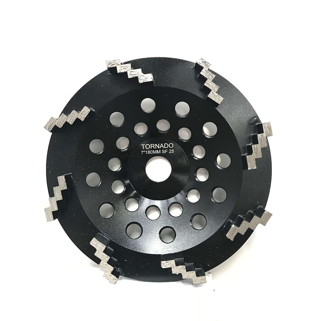 25 Grit Black 7" 180mm x 8 Step Seg