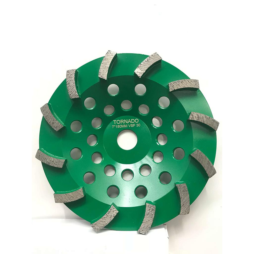 30 Grit Green 7" 180mm x 12 Seg Cup Wheel