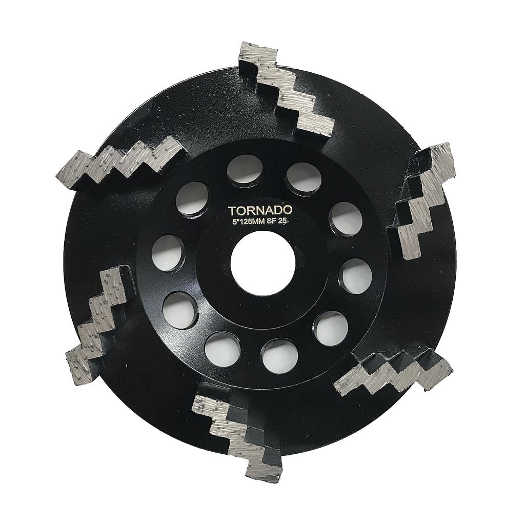 25 Grit Black 5" 125mm x 6 Step Seg