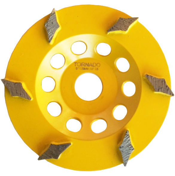 25 Grit Yellow 5" 125mm X 6 Diamond Seg