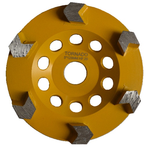 [ASCW5625HF] 25 Grit Yellow 5" 125mm x 6 Arrow Seg