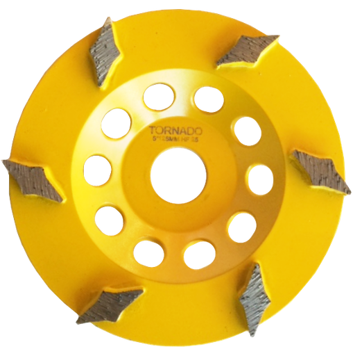 [DSCW5625HF] 25 Grit Yellow 5" 125mm X 6 Diamond Seg
