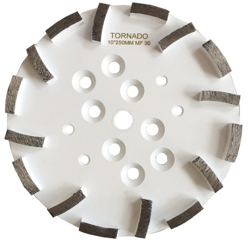[GP1016MF] 30 Grit White 10" 250mm x 16 Seg Grinding Plate