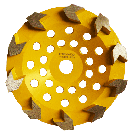 [ASCW71025HF] 25 Grit Yellow 7" 178mm X 10 Arrow Seg