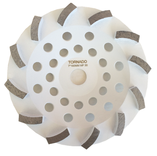 [DT71230MF] 30 Grit White 7" 180mm x 12 Seg Cup Wheel