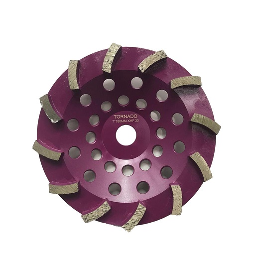 [DT71230XHF] 30 Grit Purple 7" 180mm x 12 Seg Cup Wheel