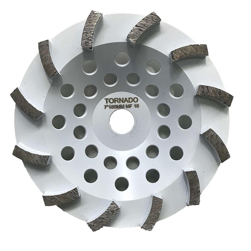 [DT71216MF] 16 Grit White 7" 180mm x 12 Seg Cup Wheel